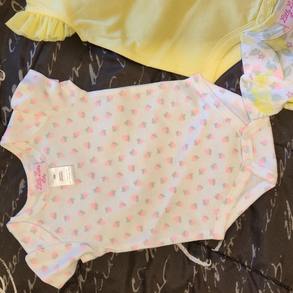 Little Lass 5 PC Multicolor Floral Dress w/Yellow Ruffle/4 Bodysuit 3/6 M - Picture 11 of 12